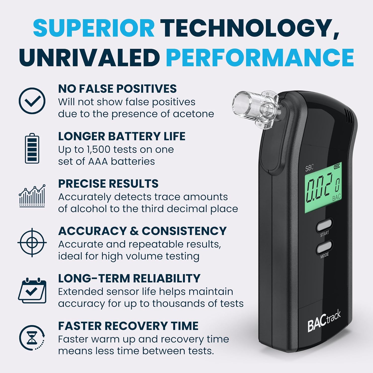BACtrack S80 Breathalyzer | Professional-Grade Accuracy | DOT & NHTSA 