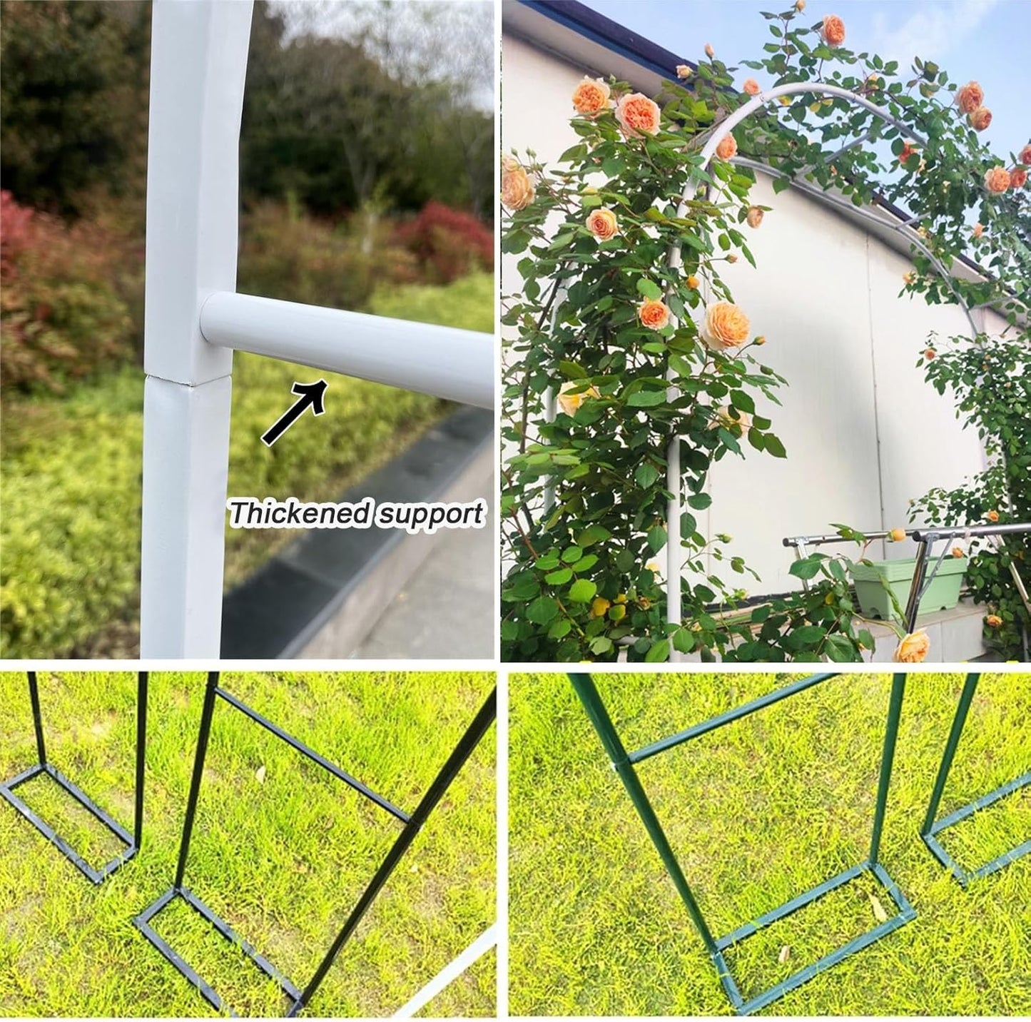 Garden Arch Trellis for Climbing Plants, Metal Arbor for Vines & Roses, Outdoor Patio Decoration, Brown Arched Frame Archway, 0.8x2x0.4m for Weddings & Ceremonies