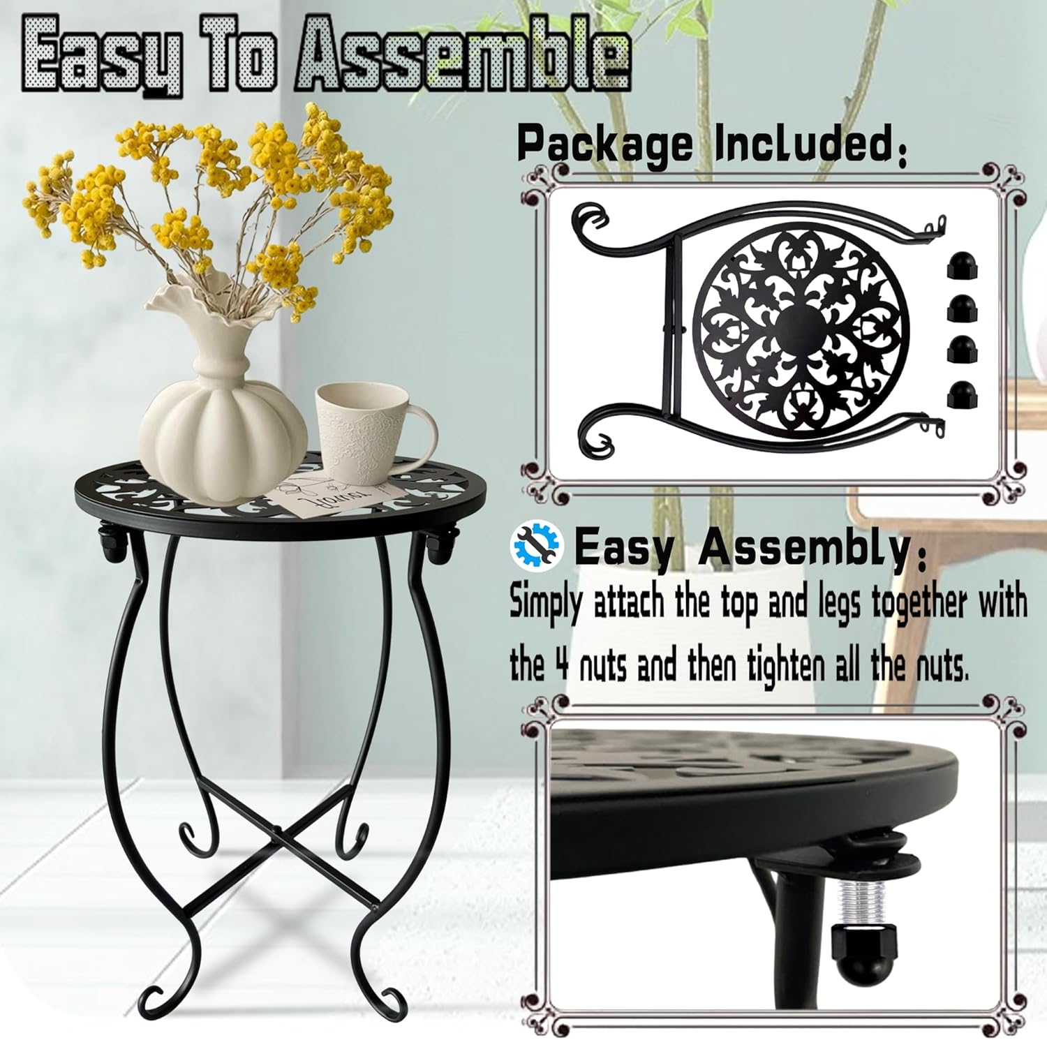 Plant Stand Indoor Outdoor, Metal Plant Stand for Indoor Plants Iron A