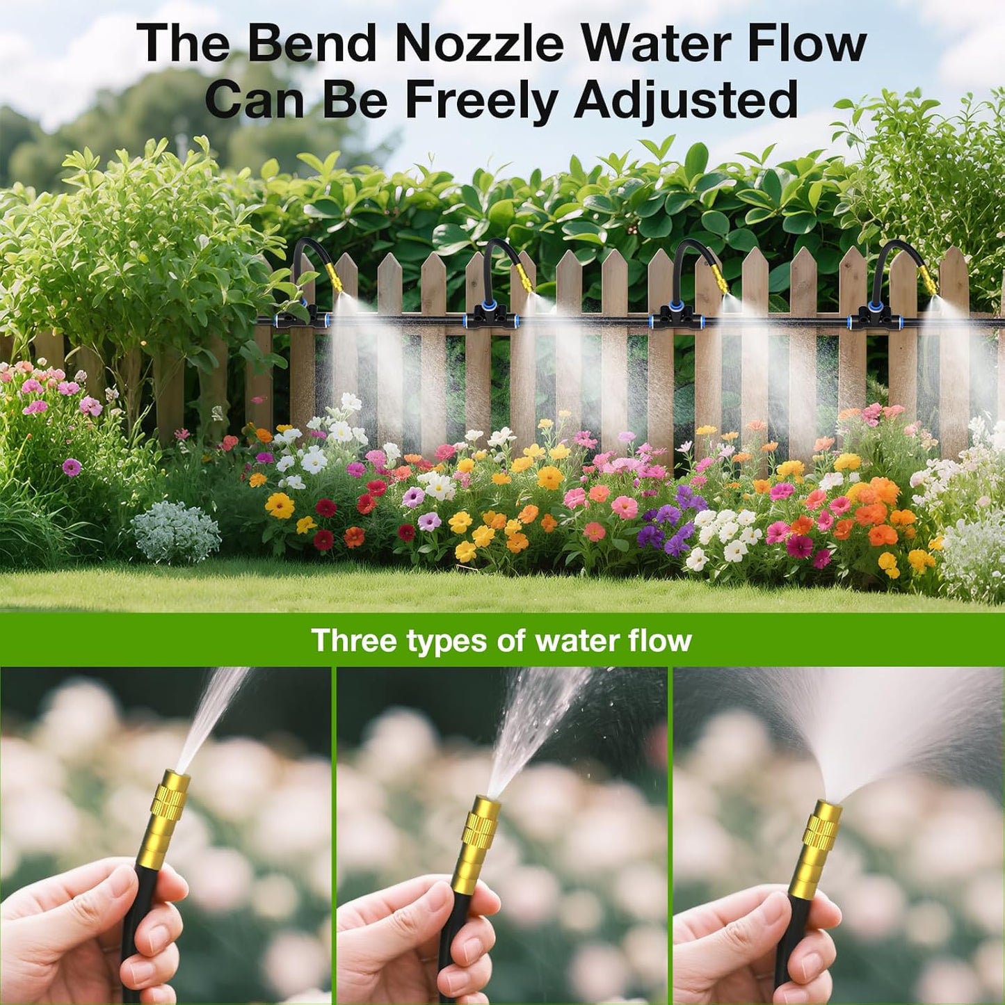 MIXC 100Ft 1/4" Drip Irrigation System,2026-Upgrade Garden Irrigation 