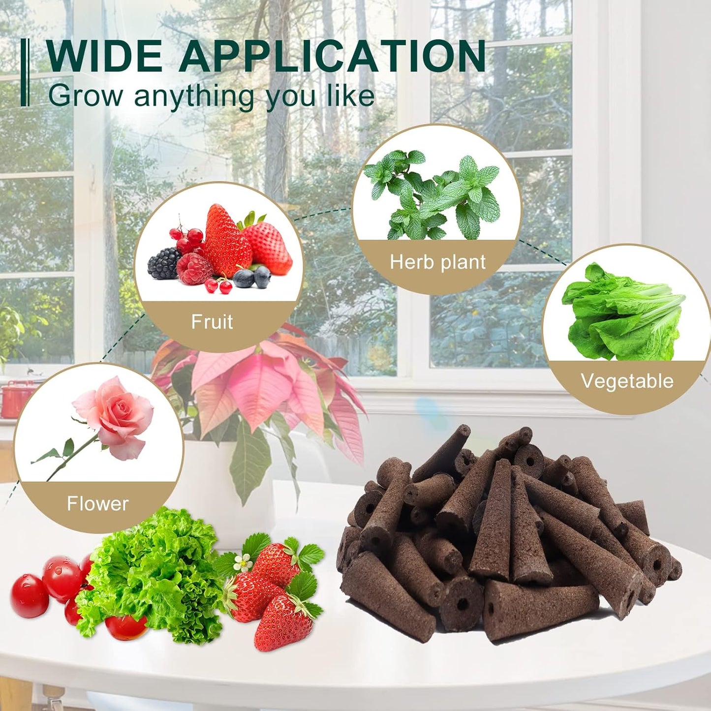 YBB 24 Sets Seed Pod Kit for Aerogarden, Hydroponics Sponges Grow Anyt