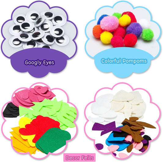 WATINC 6Pcs Hand Puppet Making Kit, Art Craft Felt Sock Puppet Toys, C