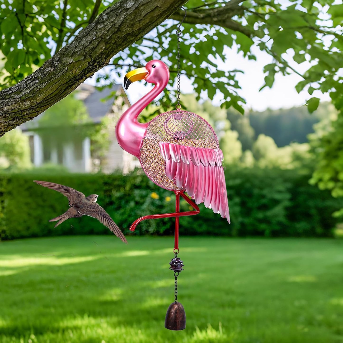 Yinns Bird Feeders - Squirrel Proof Wild Bird Feeder for Outside, Flam