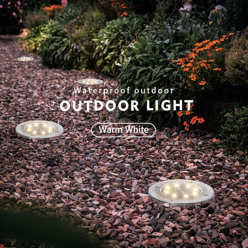 ZGWJ 8 Pack Solar Ground Lights,8 LED Solar Garden Lights Outdoor Wate
