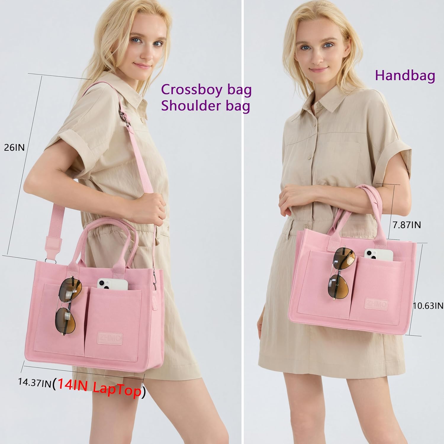 Canvas Tote Bag for Women,Women's Bags Crossbody Bags Work Laptop Tote