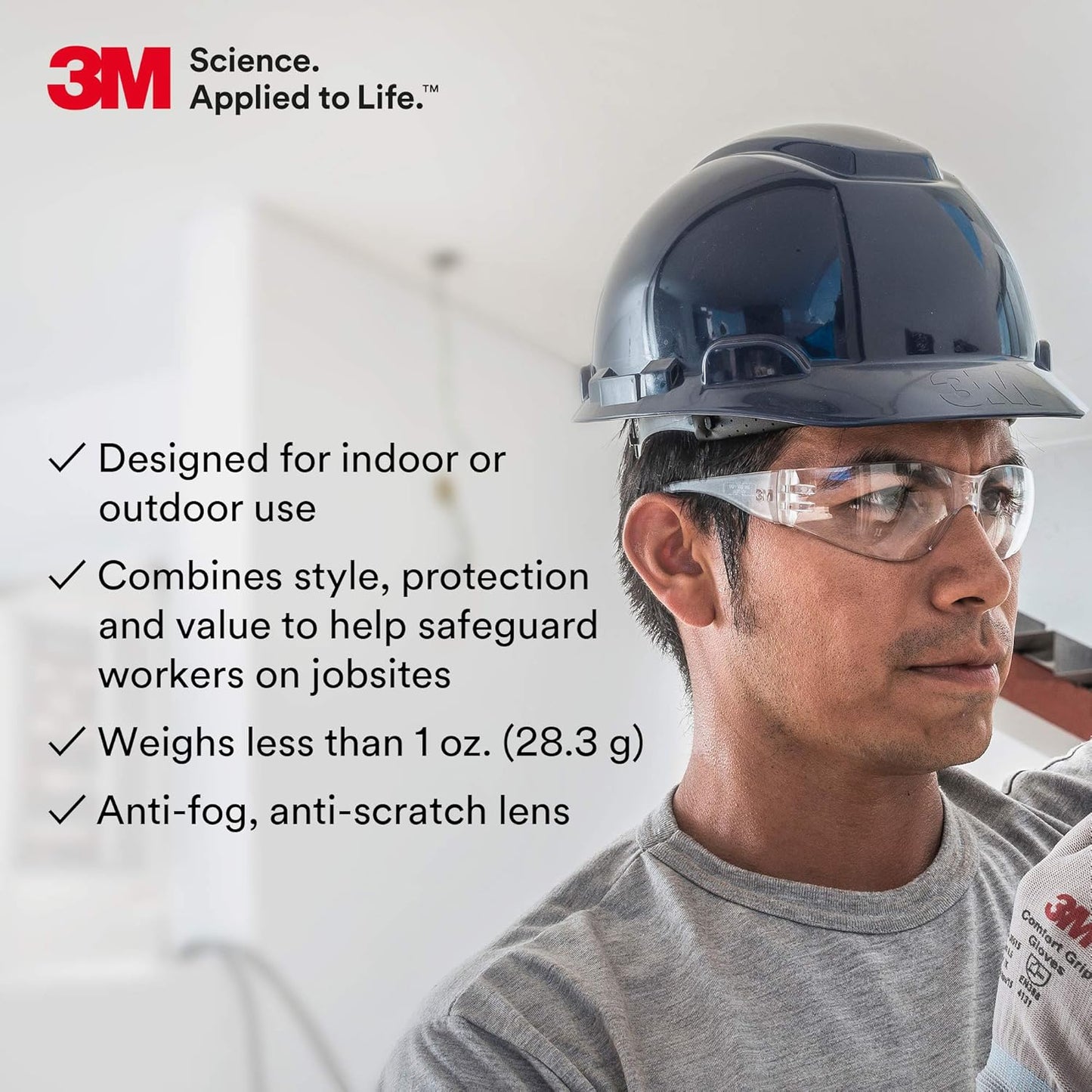 3M Safety Glasses, Virtua, 20 Pair, ANSI Z87, Unisex, Anti-Fog, Scratc