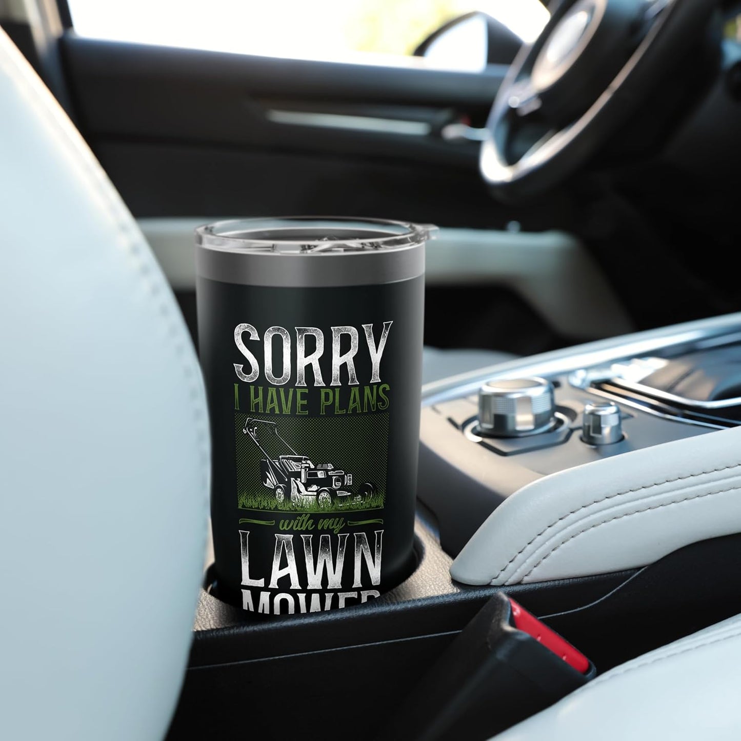 Lawn Mower Mowing Dad Father Landscaper Vintage Sorry I Have Stainless Steel Insulated Tumbler