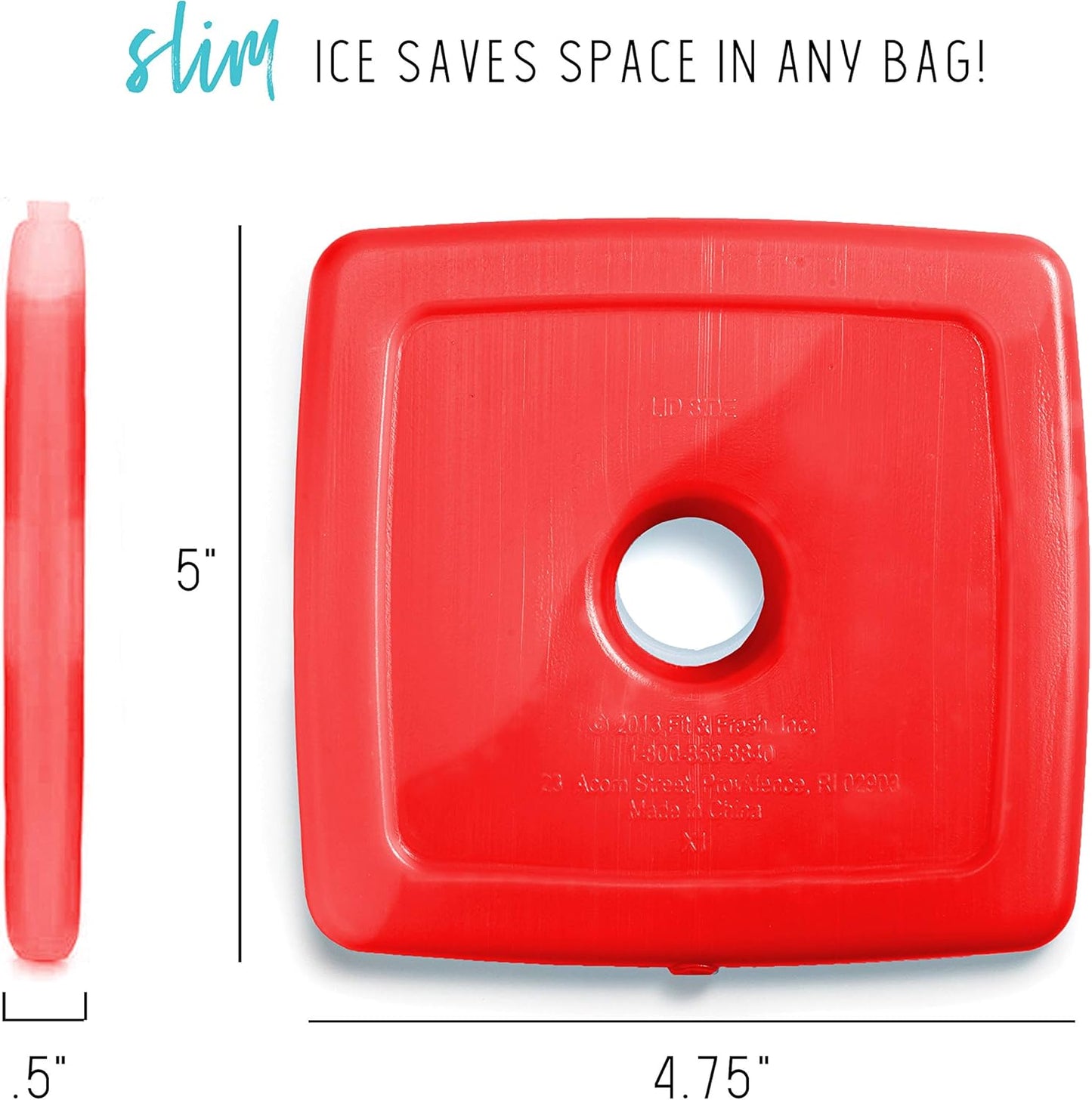 Cool Coolers By Fit & Fresh 4 Pack Slim Ice Packs, Quick Freeze Space 