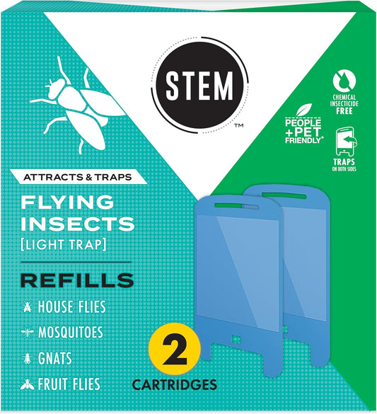 STEM Flying Insect Light Trap Refill Cartridges, Indoor Fruit Fly Trap