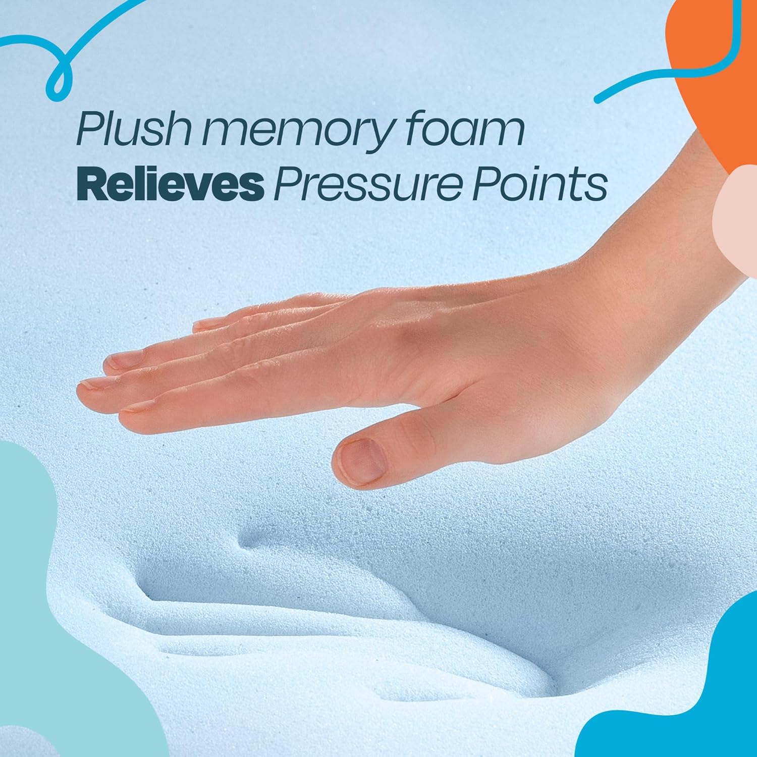 Linenspa Memory Foam Mattress Topper, Queen Size - 2 Inch Gel Infused 