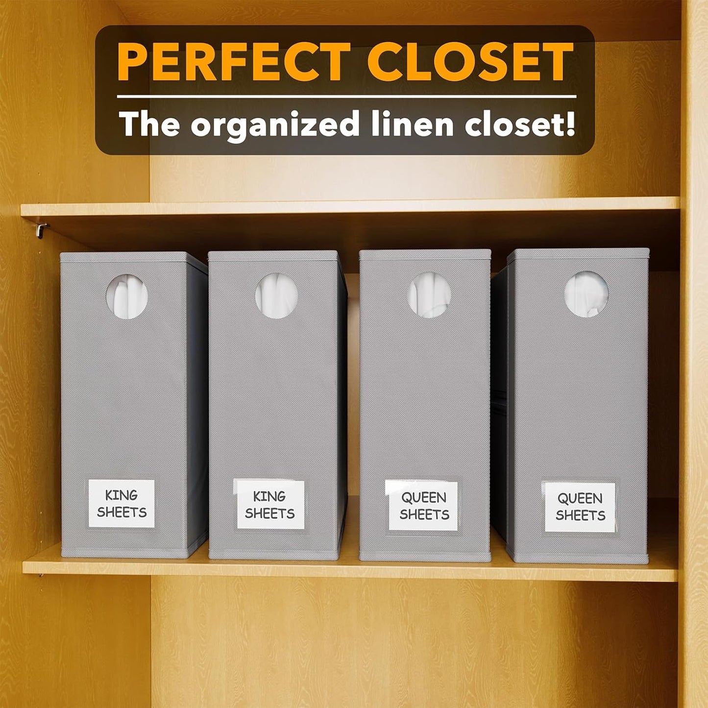 SpaceAid 4 Pack Bed Sheet Organizers and Storage, Foldable Organizer f