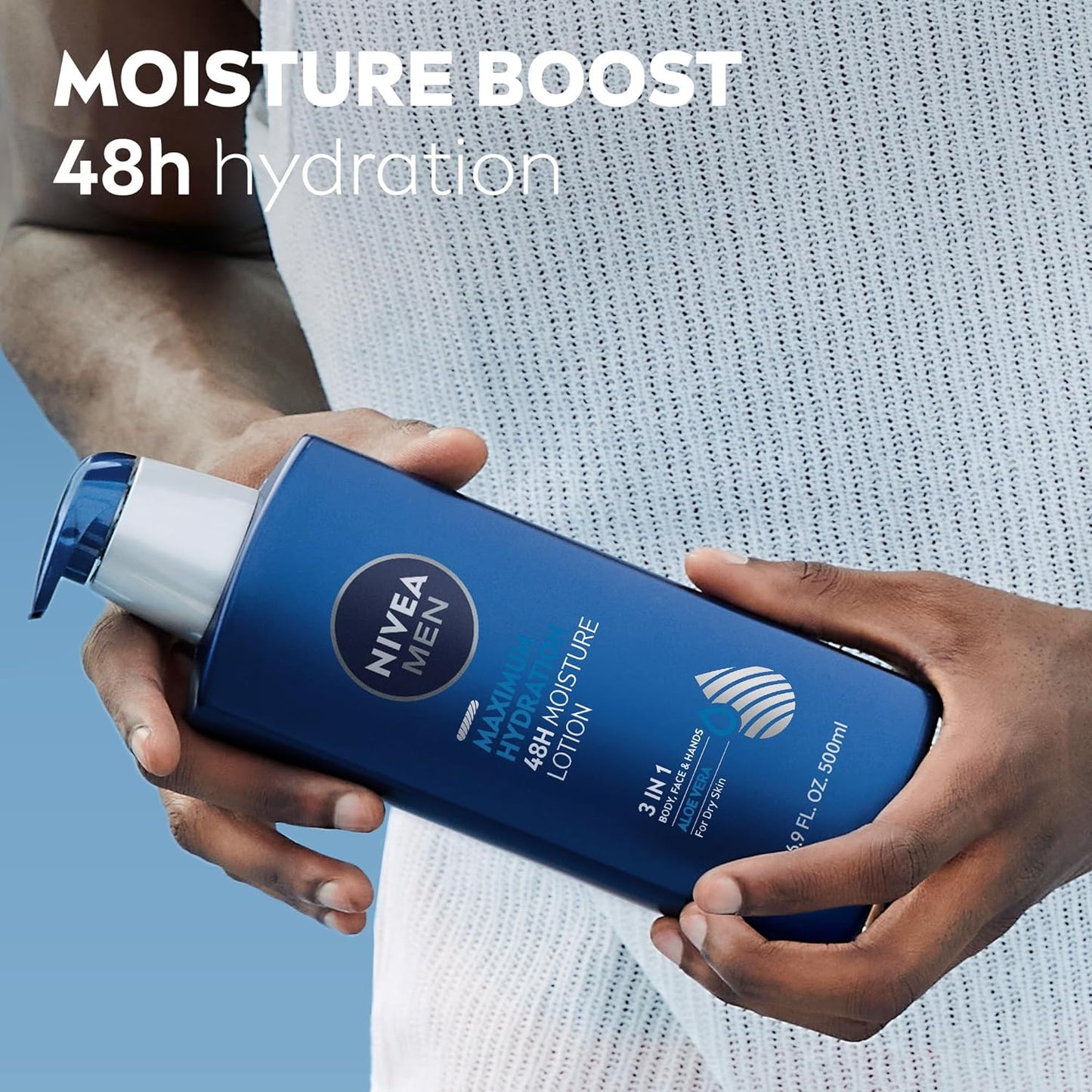NIVEA MEN Maximum Hydration 48-Hour Moisture Body Lotion for Dry Skin,