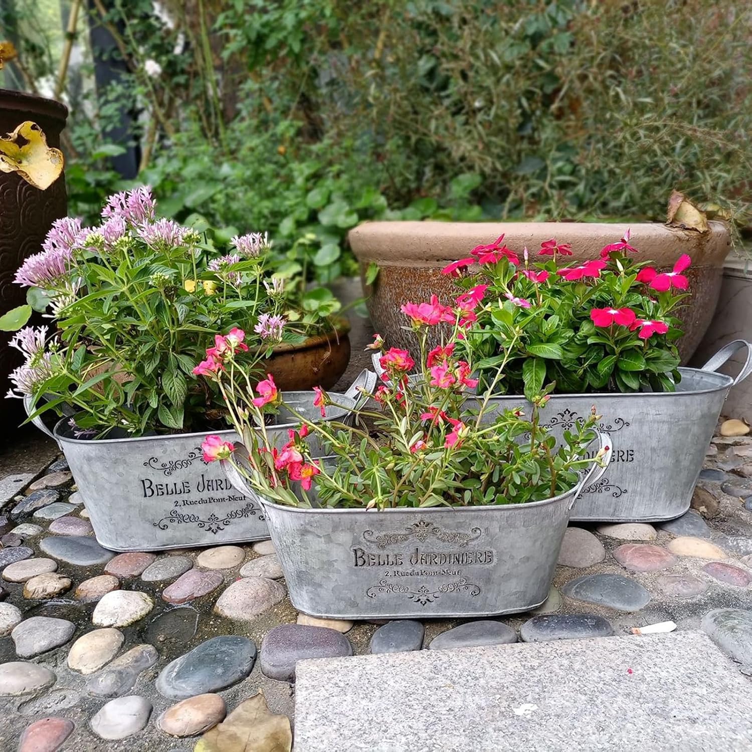 Metal Vases Farmhouse French Flower Bucket Vases For Cut Flowers For H