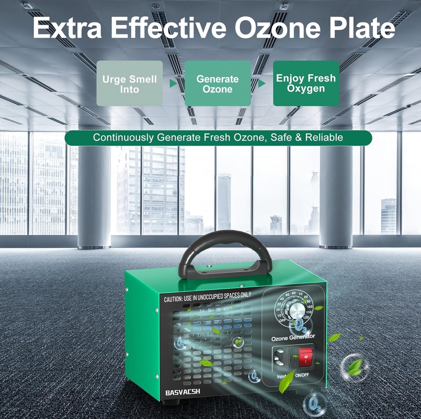 Ozone Generator 45,000mg/h, Industrial O3 Deodorizer for Areas of 2500
