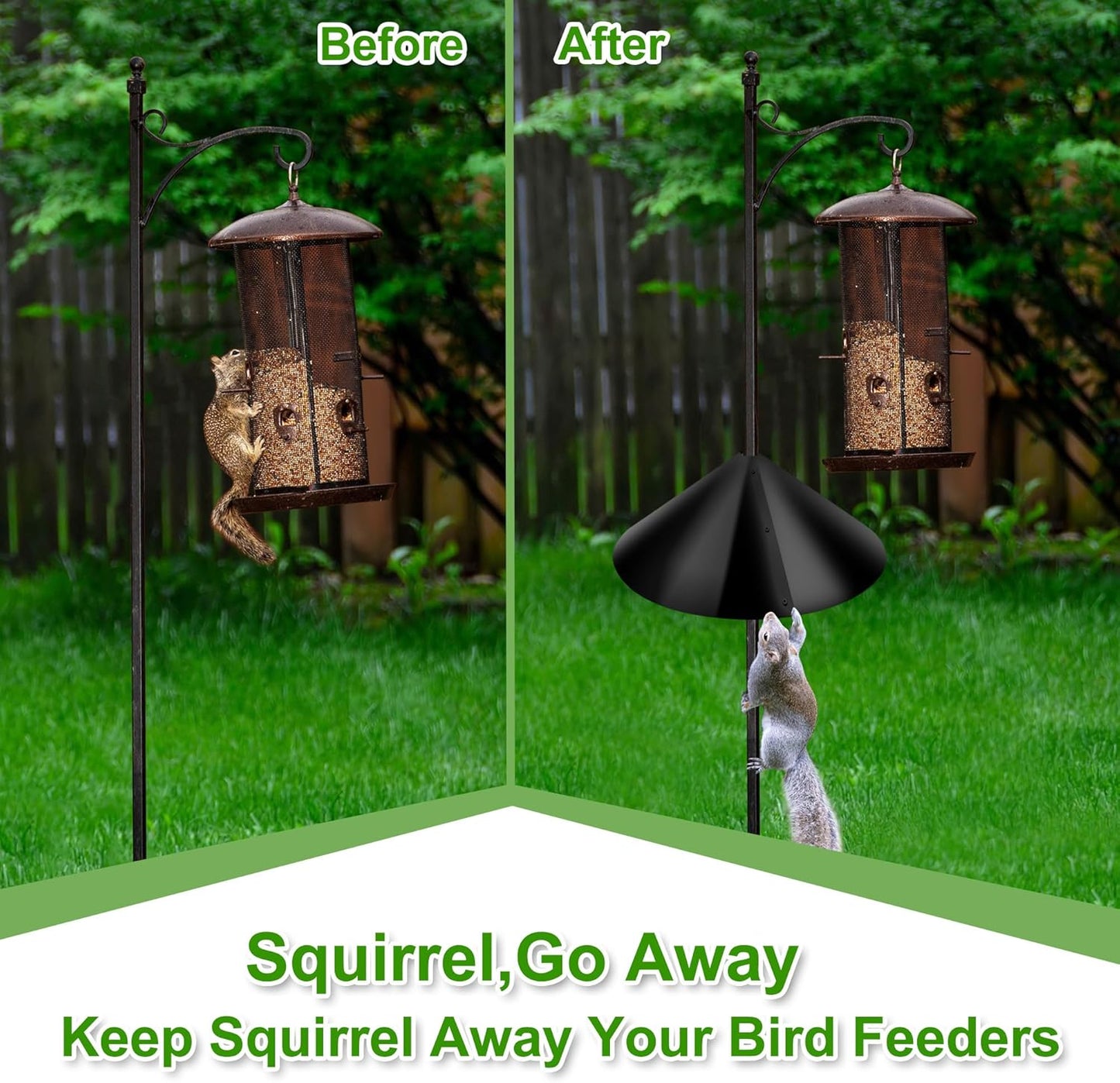 Wide Squirrel Baffle for Bird Feeder Pole,Pole Mount Squirrel Guard Stopper,Against Climbing Squirrels,16 Inch Diameter,1 Pack
