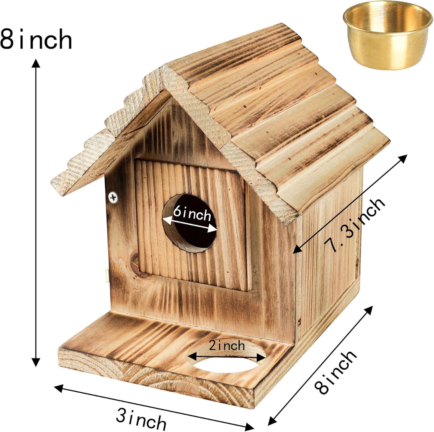 Bird House for Outside, Wooden Bluebird House with Predator Guard, Hanging Wild Bird Feeder, Outdoor Birdhouse for Clearance, Garden Bird Nesting Box for Country Cottages