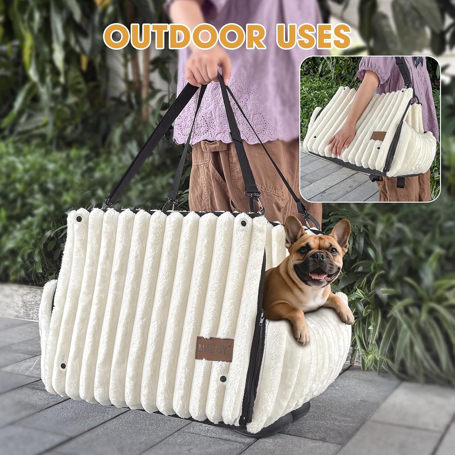 MIXJOY 6-in-1 Dog Car Seat for Small/Medium Dogs up to 25 lbs, Multi-F