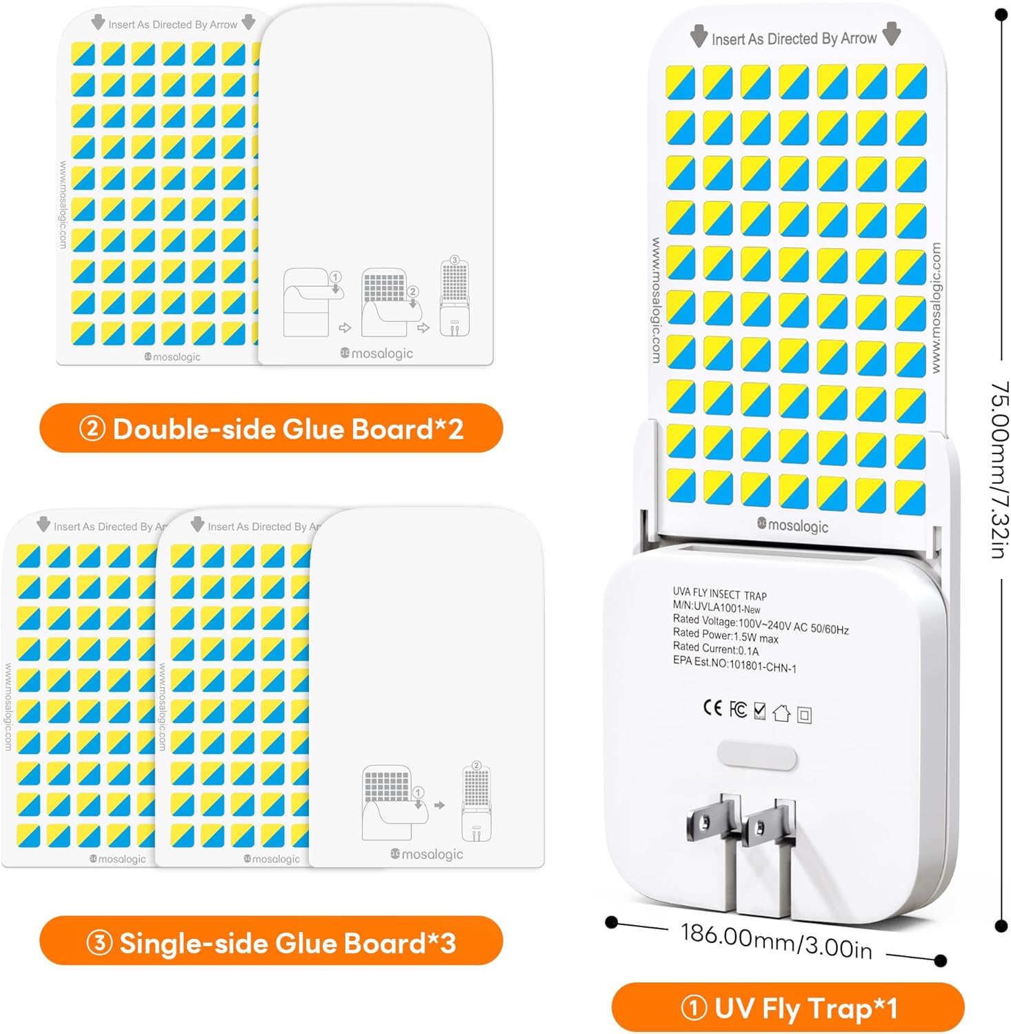 Mosalogic Fruit Fly Traps for Indoors Gnat Trap for House Indoor-600 S