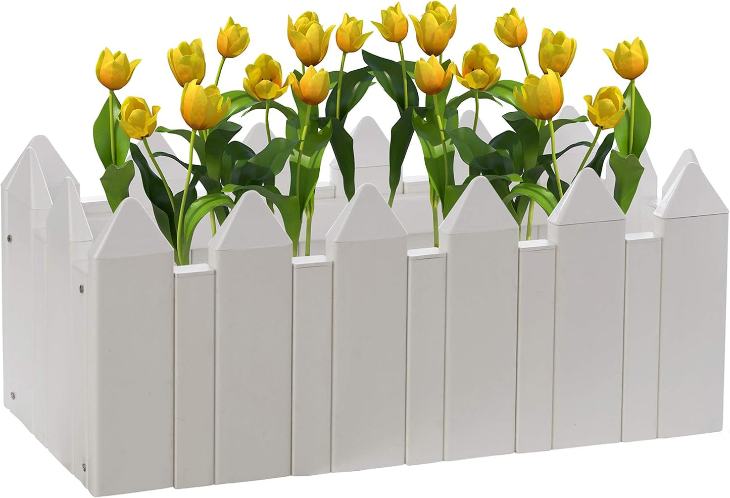 Gardenised Vinyl Planter Box Garden Bed Flower Pot, White (QI004006A.L)