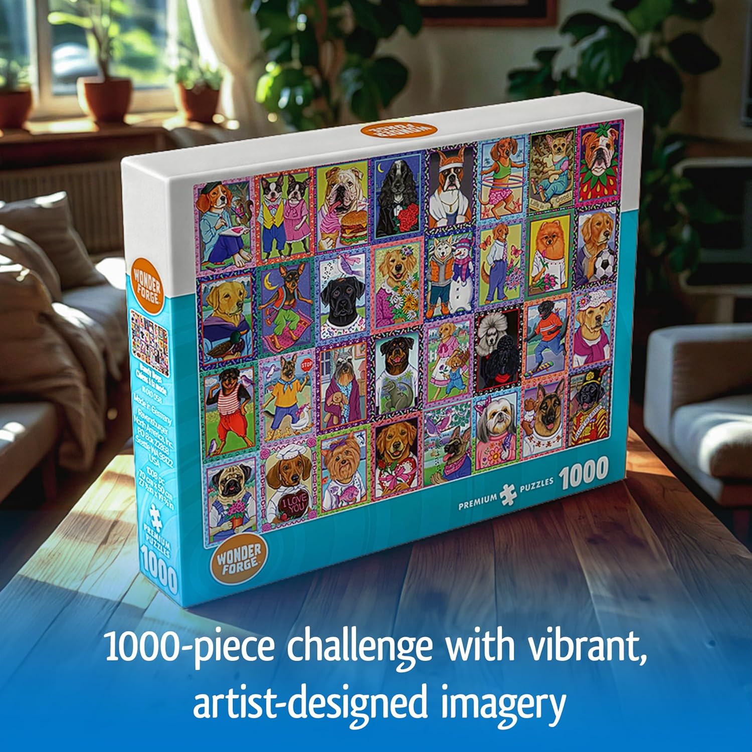 Wonder Forge Dandy Dogs 1000 Piece Jigsaw Puzzle for Adults | Unique, 