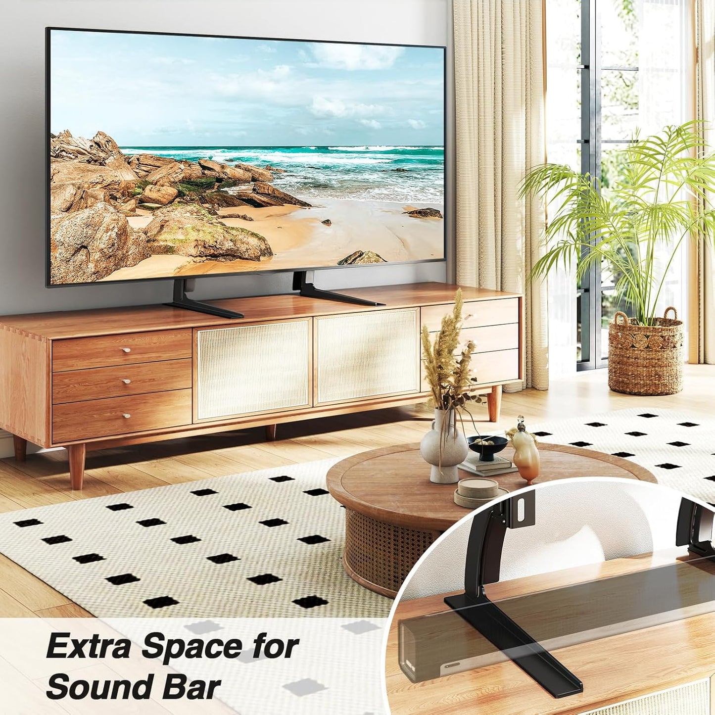 5Rcom TV Stand Mount, Universal TV Stand Tabletop for 22 to 65 inch Pl