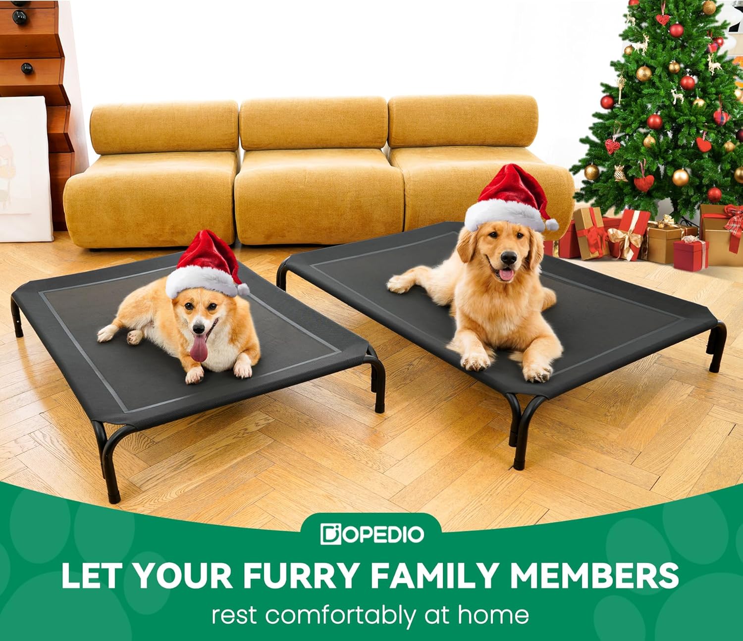 Elevated Dog Bed Raised Outdoor Dog Cot for Large Dogs, Installation R