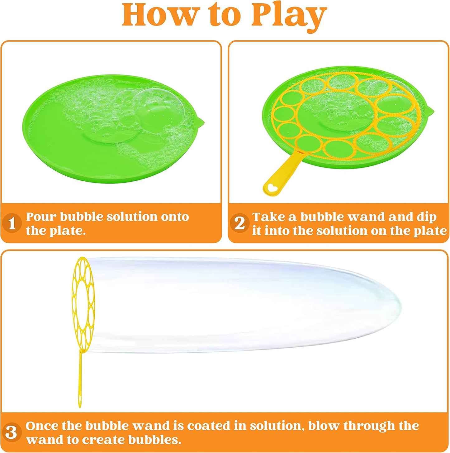 JOYIN Big Bubble Wands Set Bulk for Kids Summer Outdoor Toy Game Activ