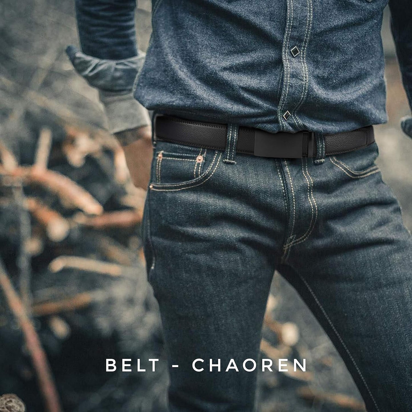 CHAOREN Mens Belt - Mens Ratchet Belt Leather 1 3/8" for Dress Pant - 