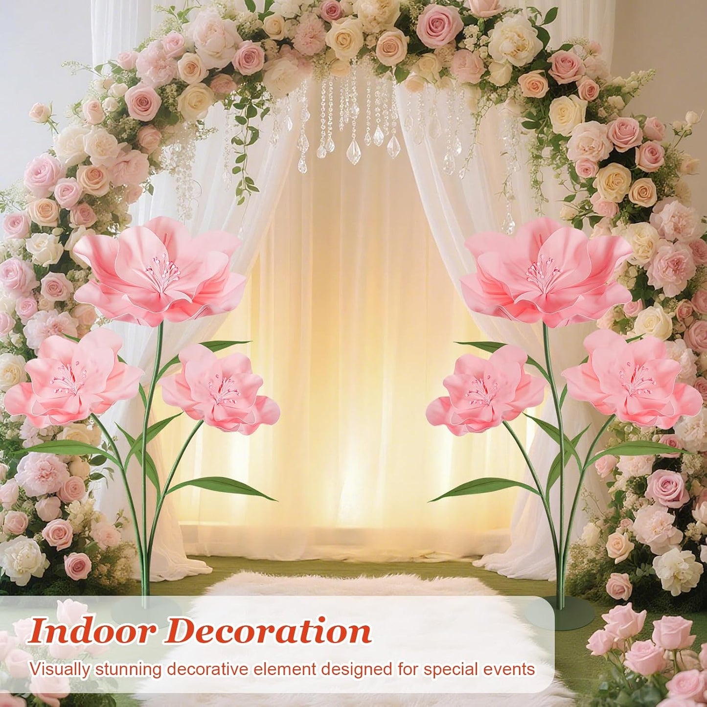 Giant Artificial Flowers for Decoration, 5.6 Ft Waterproof EVA Large F