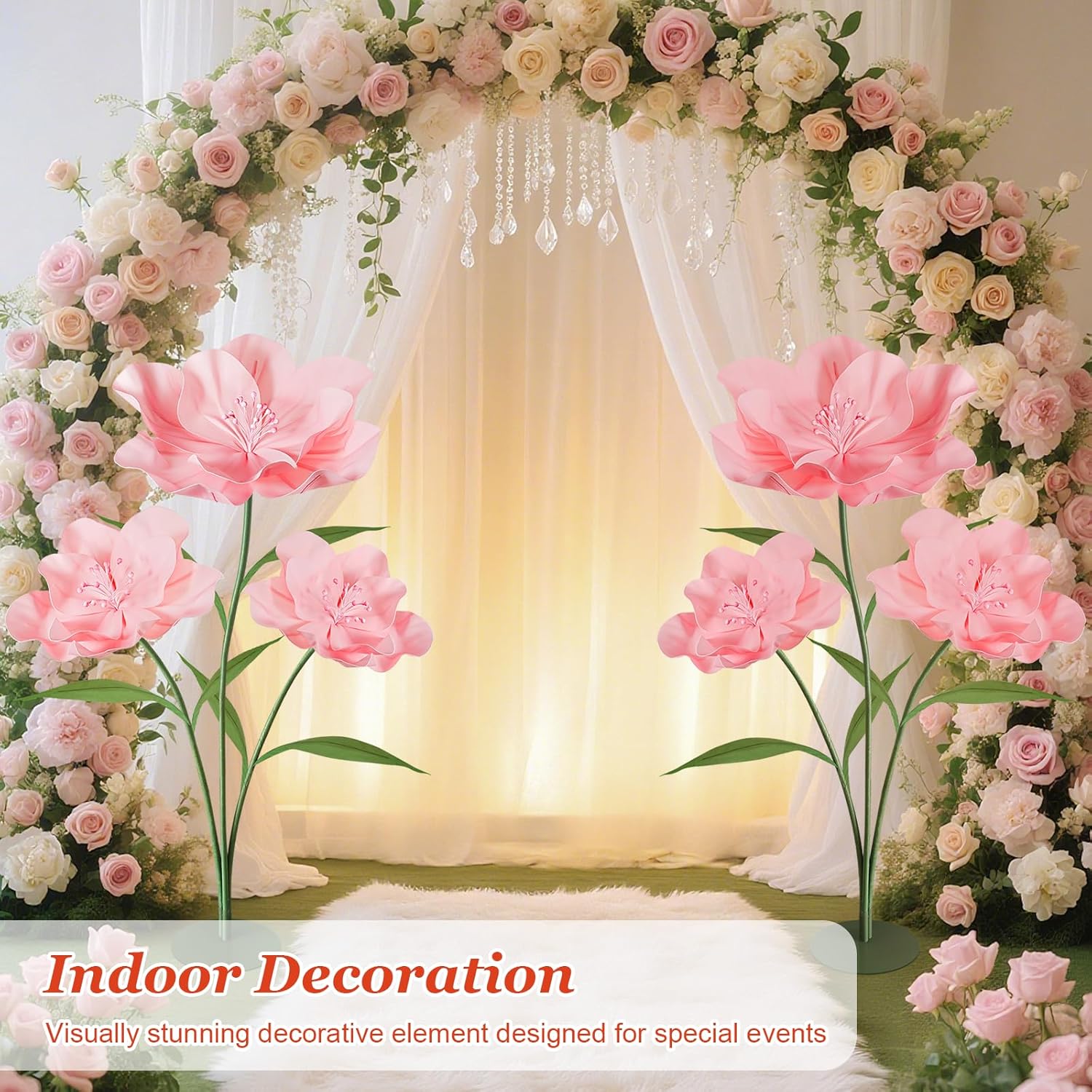 Giant Artificial Flowers for Decoration, 5.6 Ft Waterproof EVA Large F