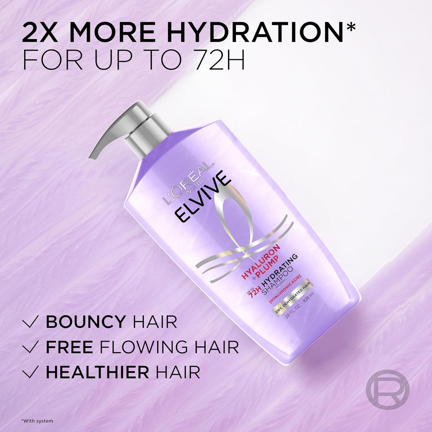 L'Oreal Paris Elvive Hyaluron Plump Shampoo and Conditioner Set for De