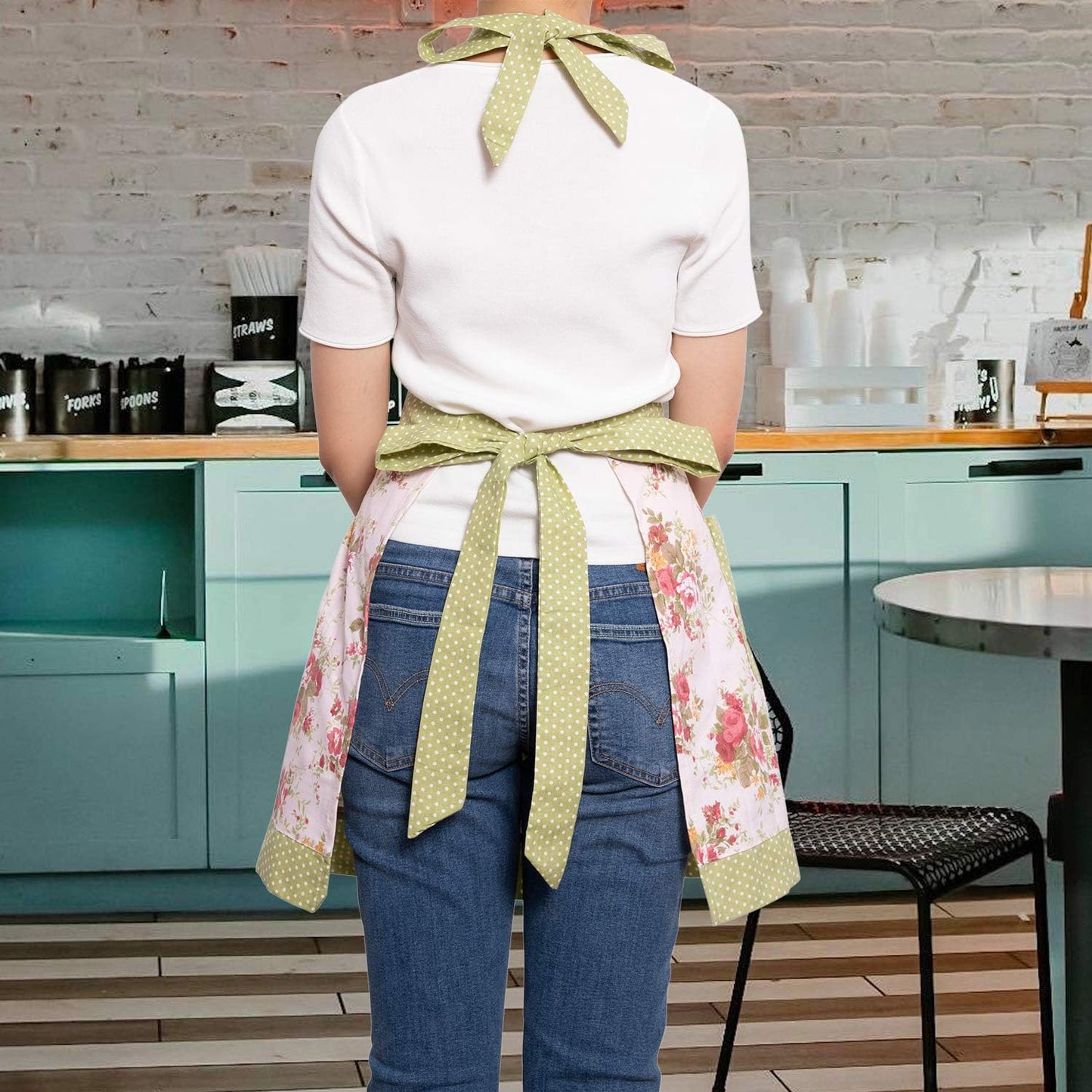 NEOVIVA Kitchen Aprons for Women with Pockets,Cooking Aprons for Women