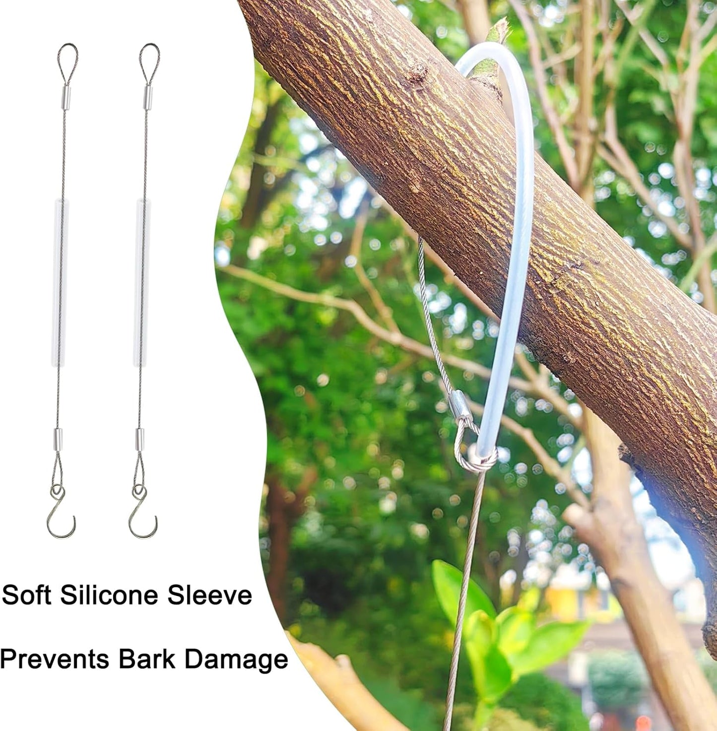 4 Pcs 19.29 Inch Bird Feeder Hanger for Tree with S-Hook Hanging Cable