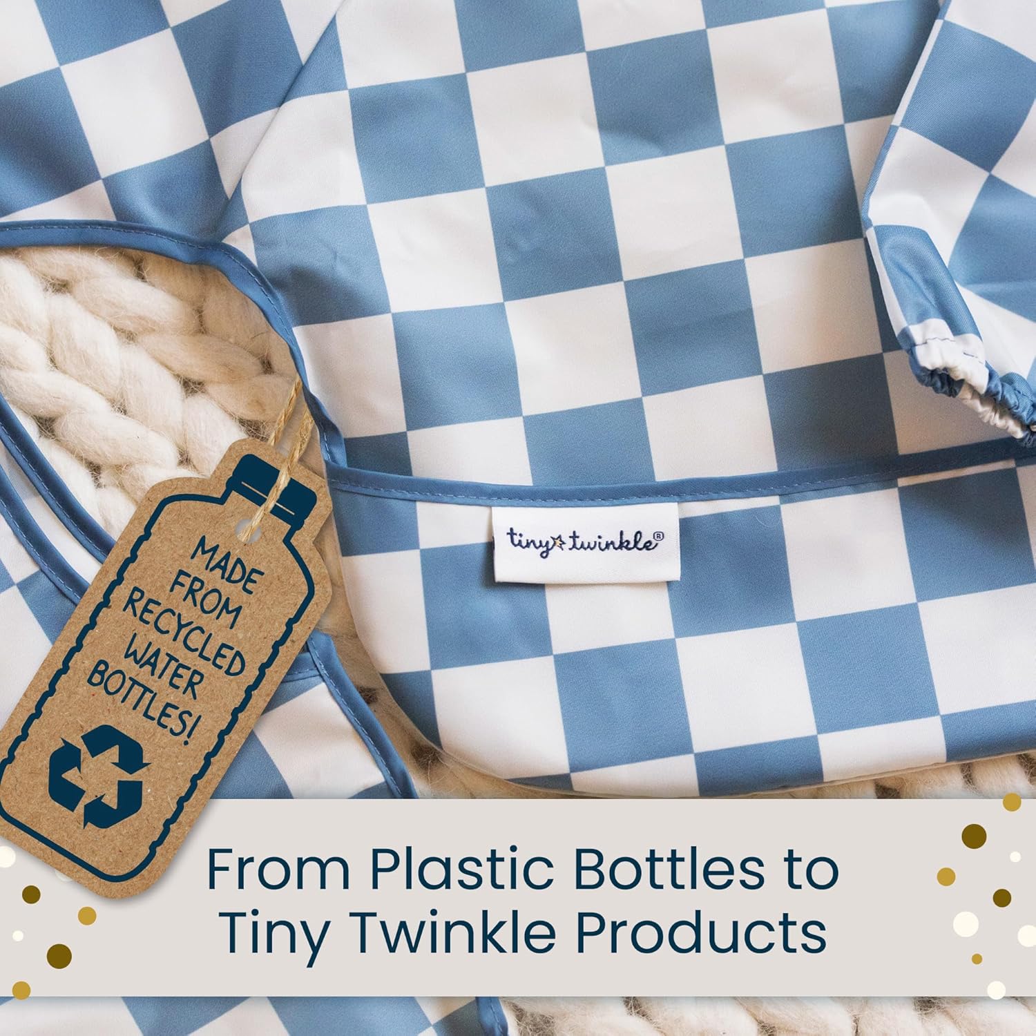 Tiny Twinkle Long Sleeve Bib for Babies & Toddlers | Waterproof Smock 