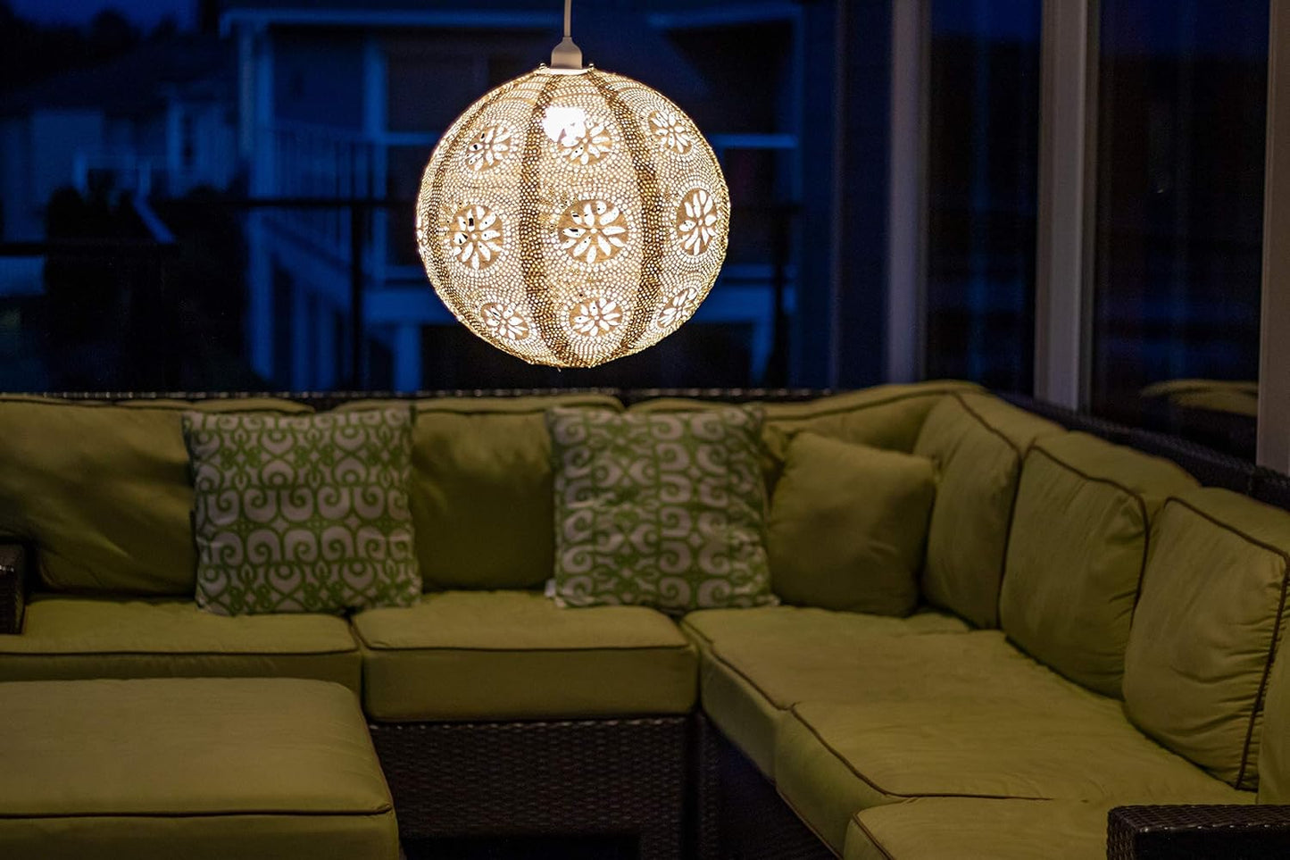 Allsop 32299 Soji Stella Nova Boho Pearl Indoor/Outdoor 120V Pendant Light, 18X18