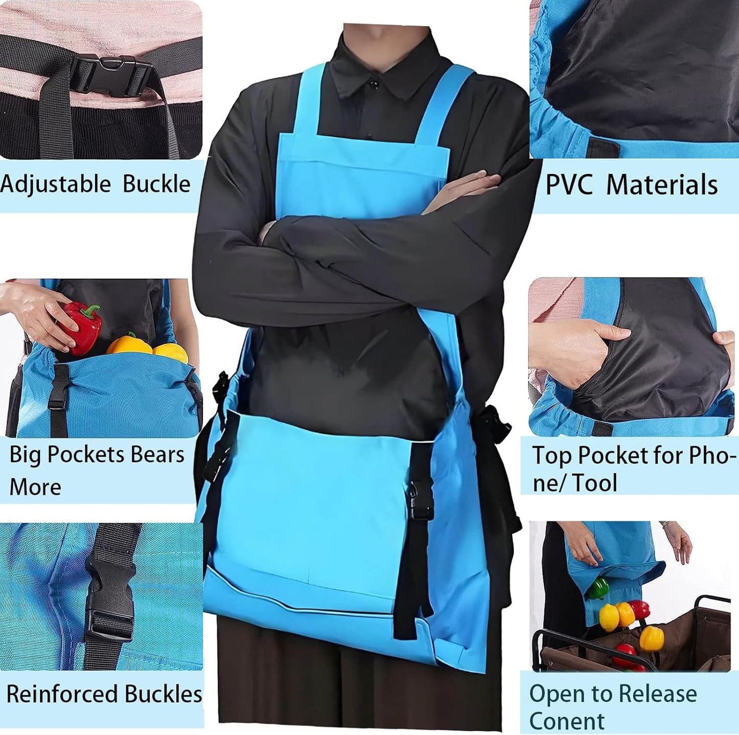 Gardening Apron for Women, Garden Aprons with Pockets, Harvest Apron f