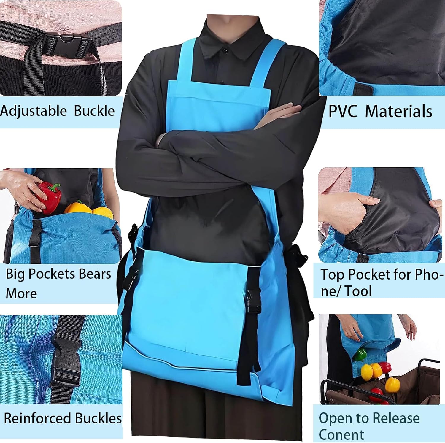 Gardening Apron for Women, Garden Aprons with Pockets, Harvest Apron f