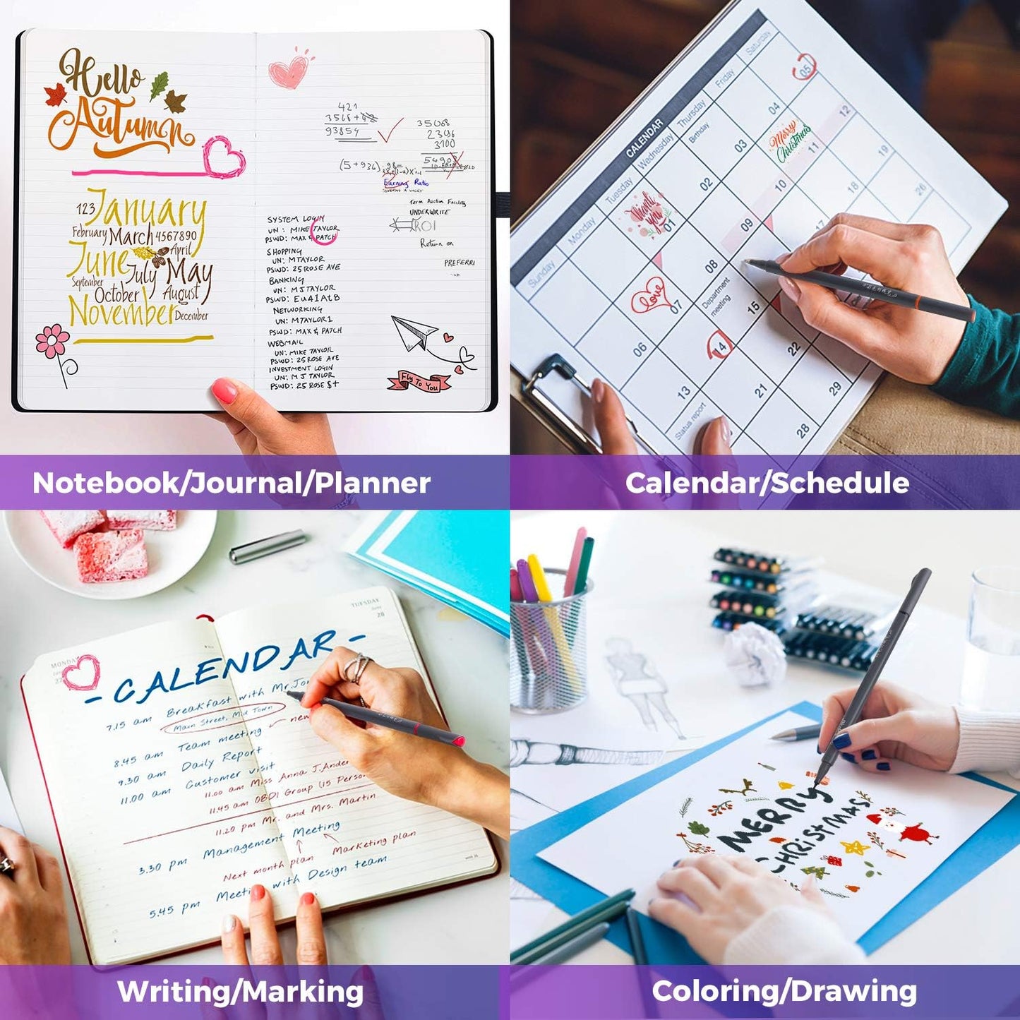 iBayam Journal Planner Pens Colored Pens, Office Supplies, Fine Point 