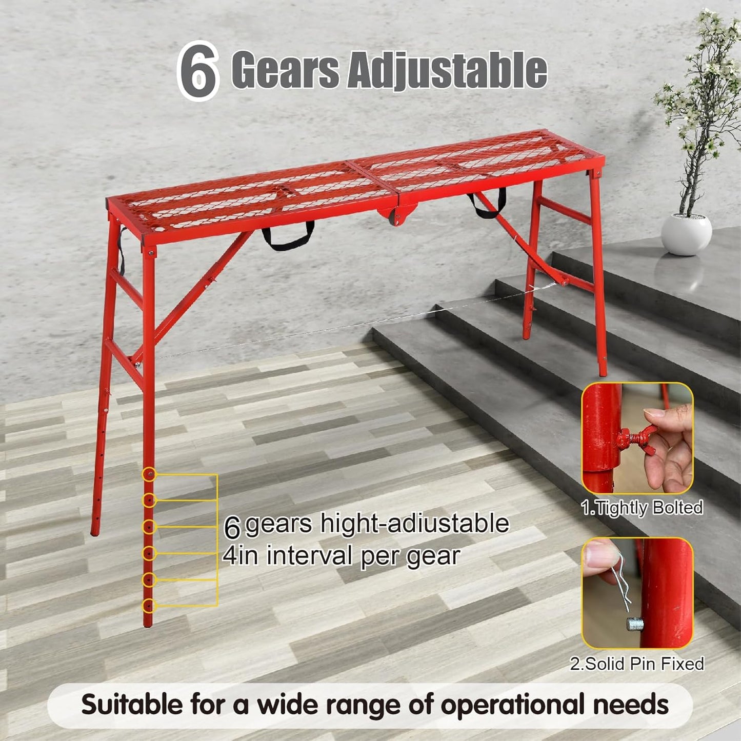 LEADALLWAY Scaffolding Platform 70(L) x15(W) x33(H) 770 Lbs Capacity F