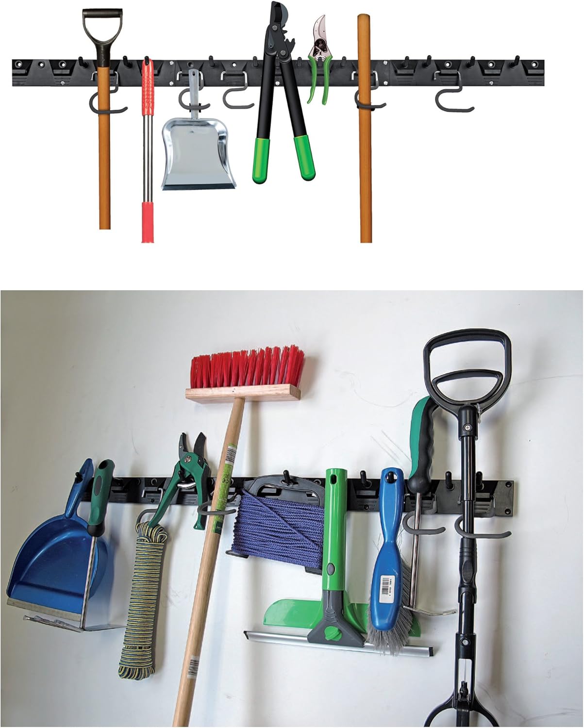 Adjustable Storage System 48 Inch, Wall Holders for Tools, Mop Broom Holder, Garage Organizer, Garden Tool Organizer, Garage Storage