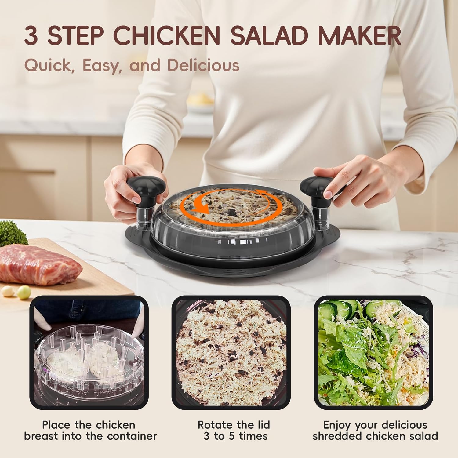 XL11.5” Chicken Shredder, Large Pro Meat Shredder Tool Twist with Ergo