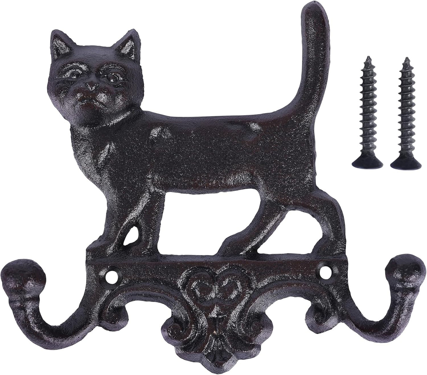 Cast Iron Cat Wall Mounted Hooks,for Wall Decorative Dog Family Key Ho