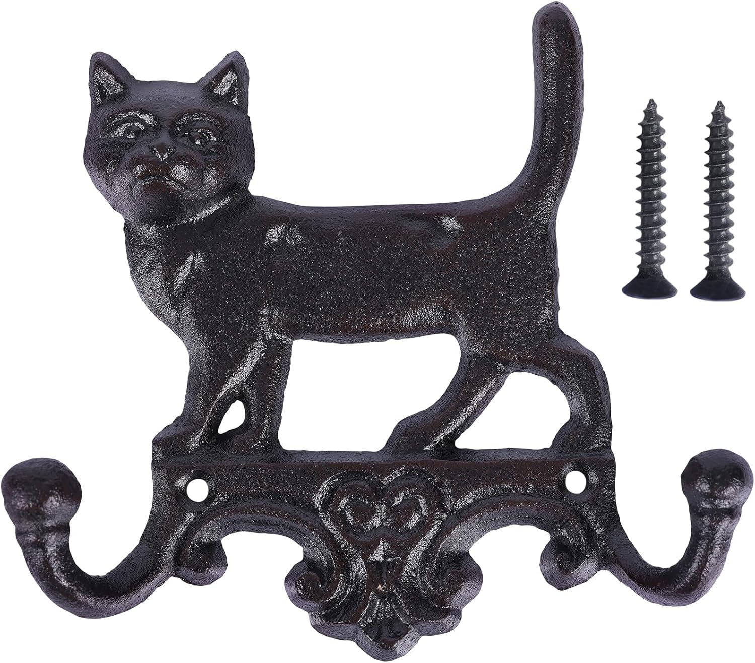 Cast Iron Cat Wall Mounted Hooks,for Wall Decorative Dog Family Key Ho
