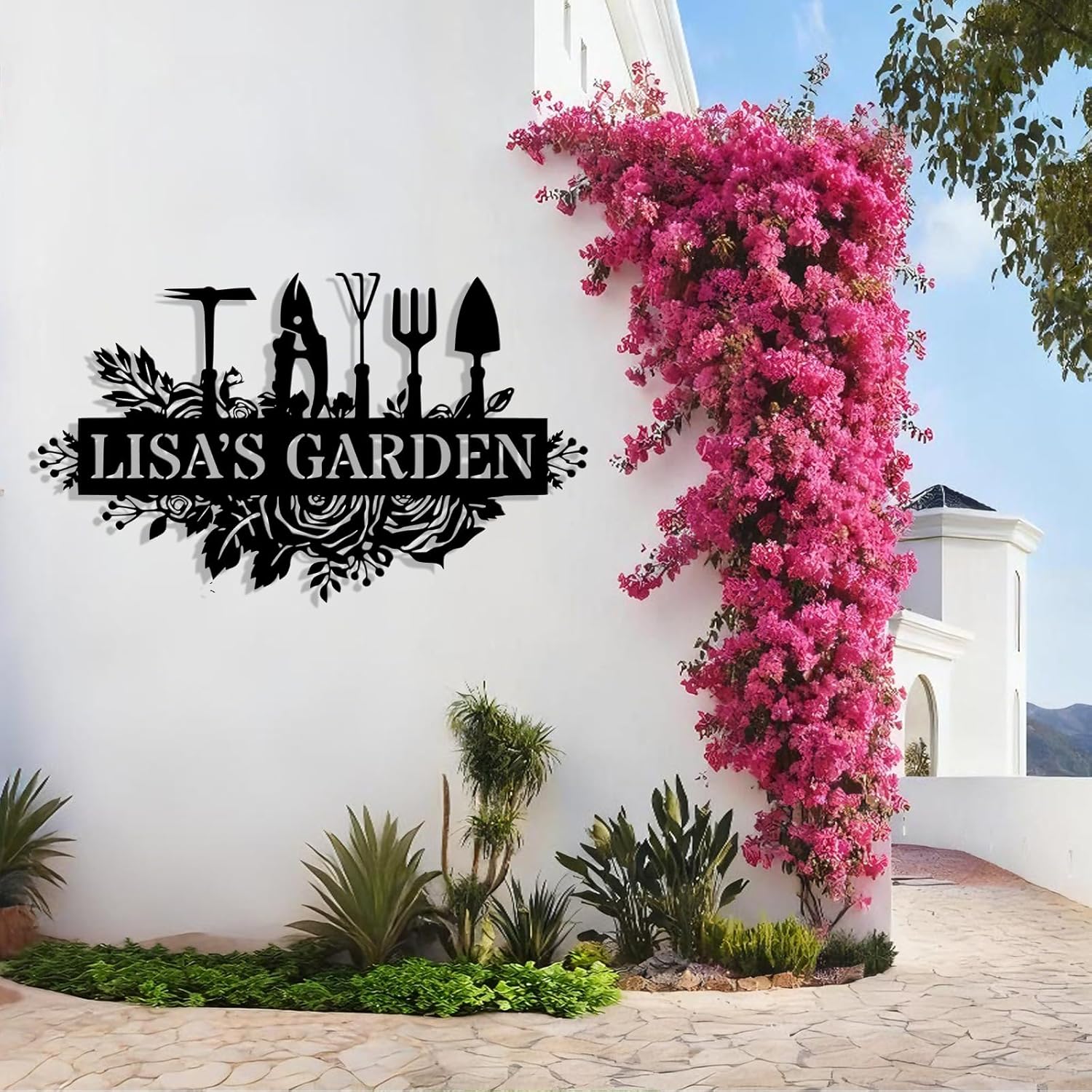 Custom Metal Garden Signs, Personalized Garden Tools Signs with Name, 