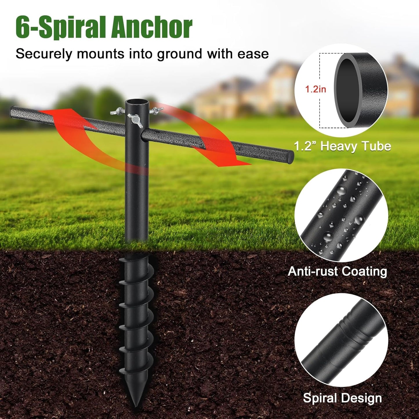 Bird Feeder Pole for Outdoors - 1.2 Inch Thick Metal Stake, Weatherproof Bird Feeder Stand for Yard & Garden - Sturdy Hanging Mount for Birdhouses & Feeders