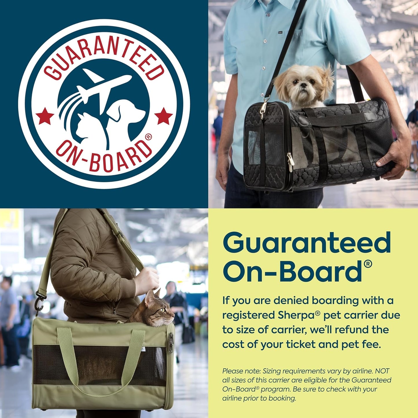 Sherpa Delta Airlines Travel Pet Carrier, Airline Approved & Guarantee