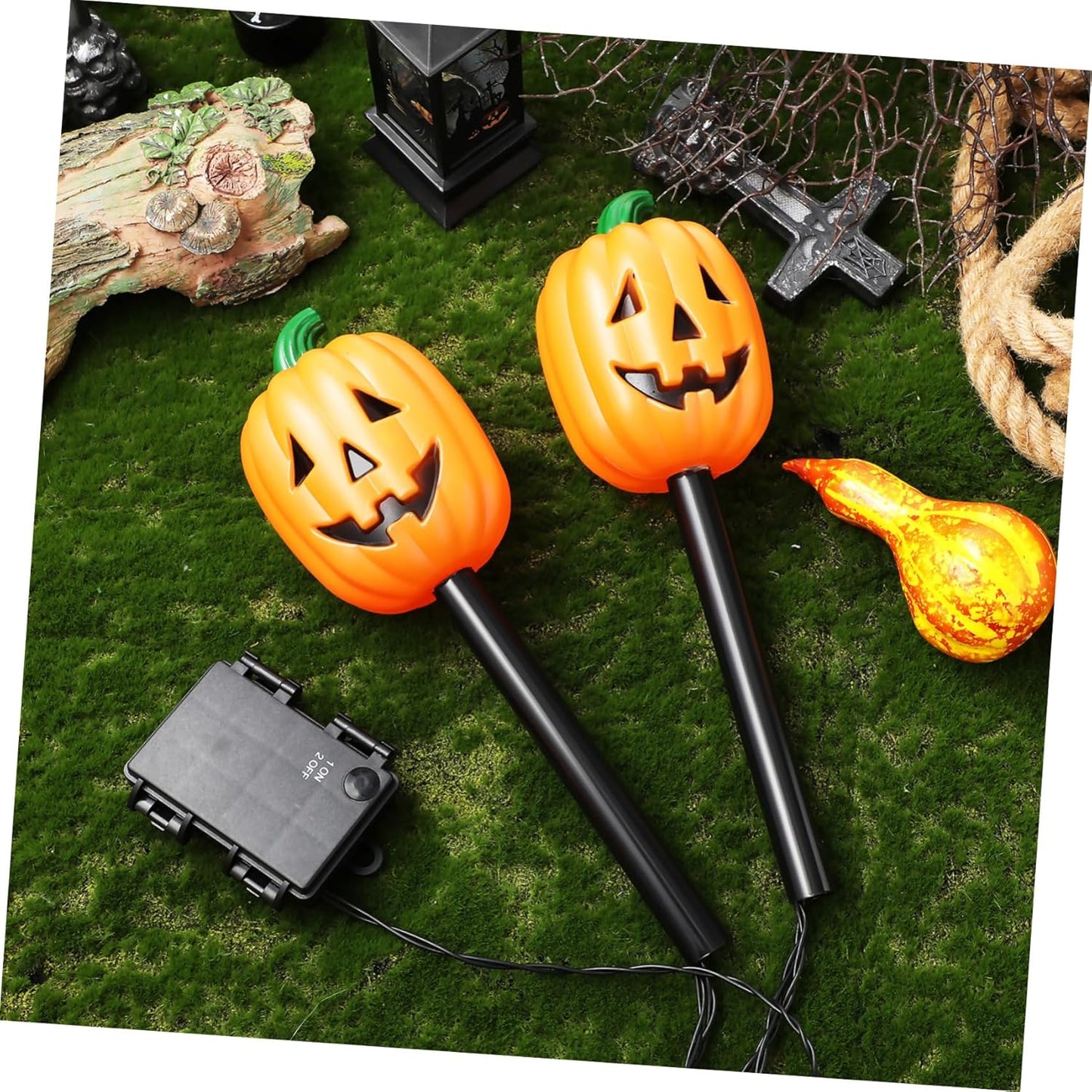 Milisten 1Set Halloween Pumpkin Solar Lights of Warm Solar Garden Lights for Outdoor Decorations Compact for Halloween Battery Powered Durable