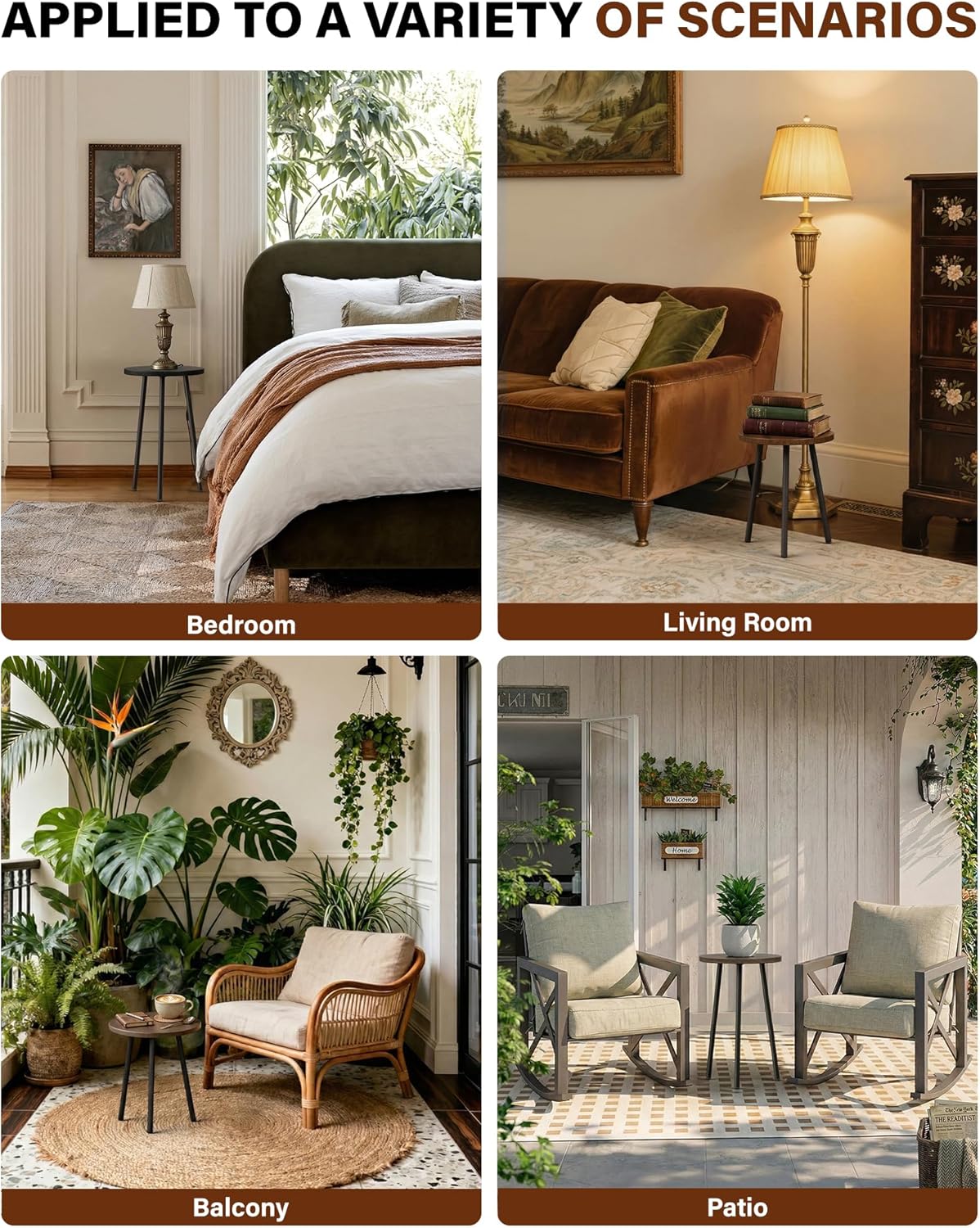 Plant Stand Indoor 2 Pack: Plant Table 14''&20'' Wooden & Metel Heavy 