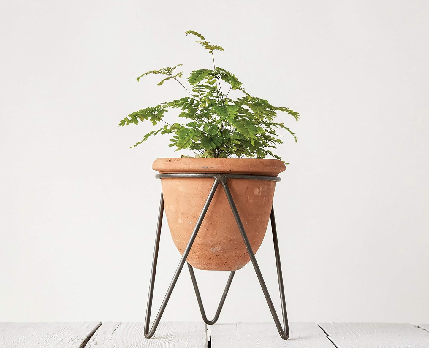Creative Co-Op Terracotta Pot with Metal Stand