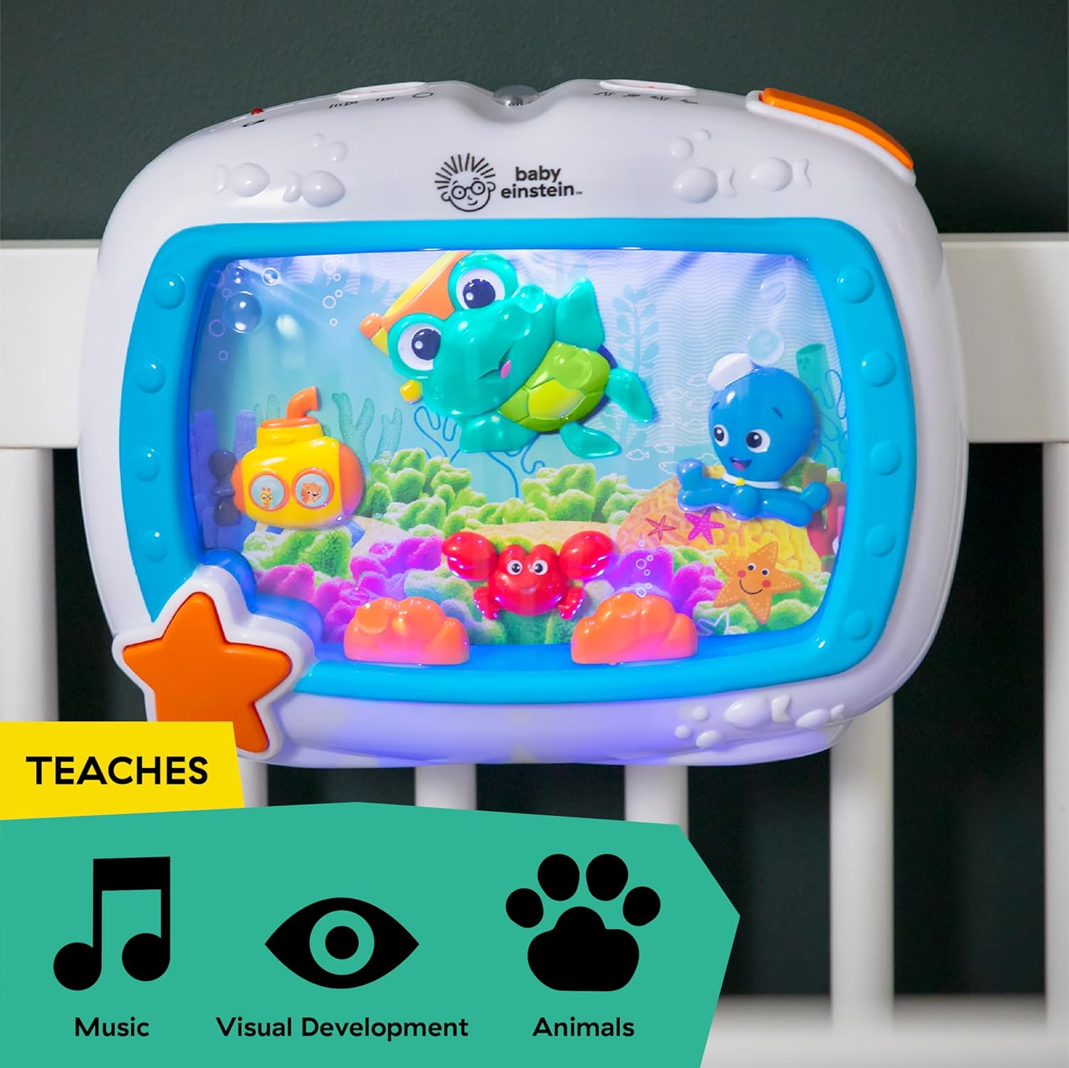 Baby Einstein Sea Dreams Soother Musical Crib Toy and Sound Machine, N